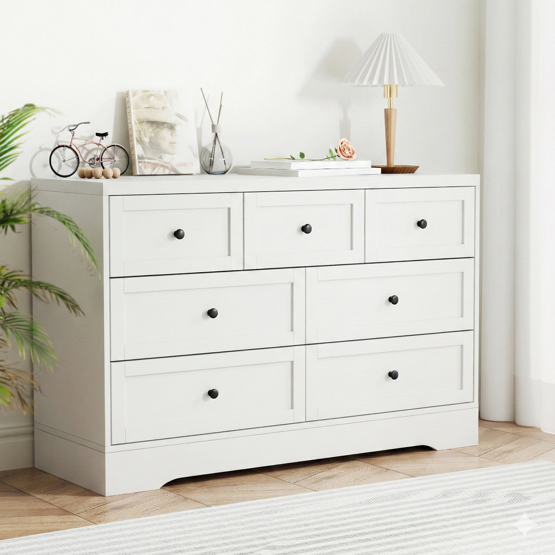 Artiss 7 Chest of Drawers Dresser Table White Awezingly