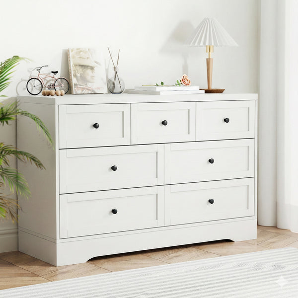 Artiss 7 Chest of Drawers Dresser Table White Awezingly