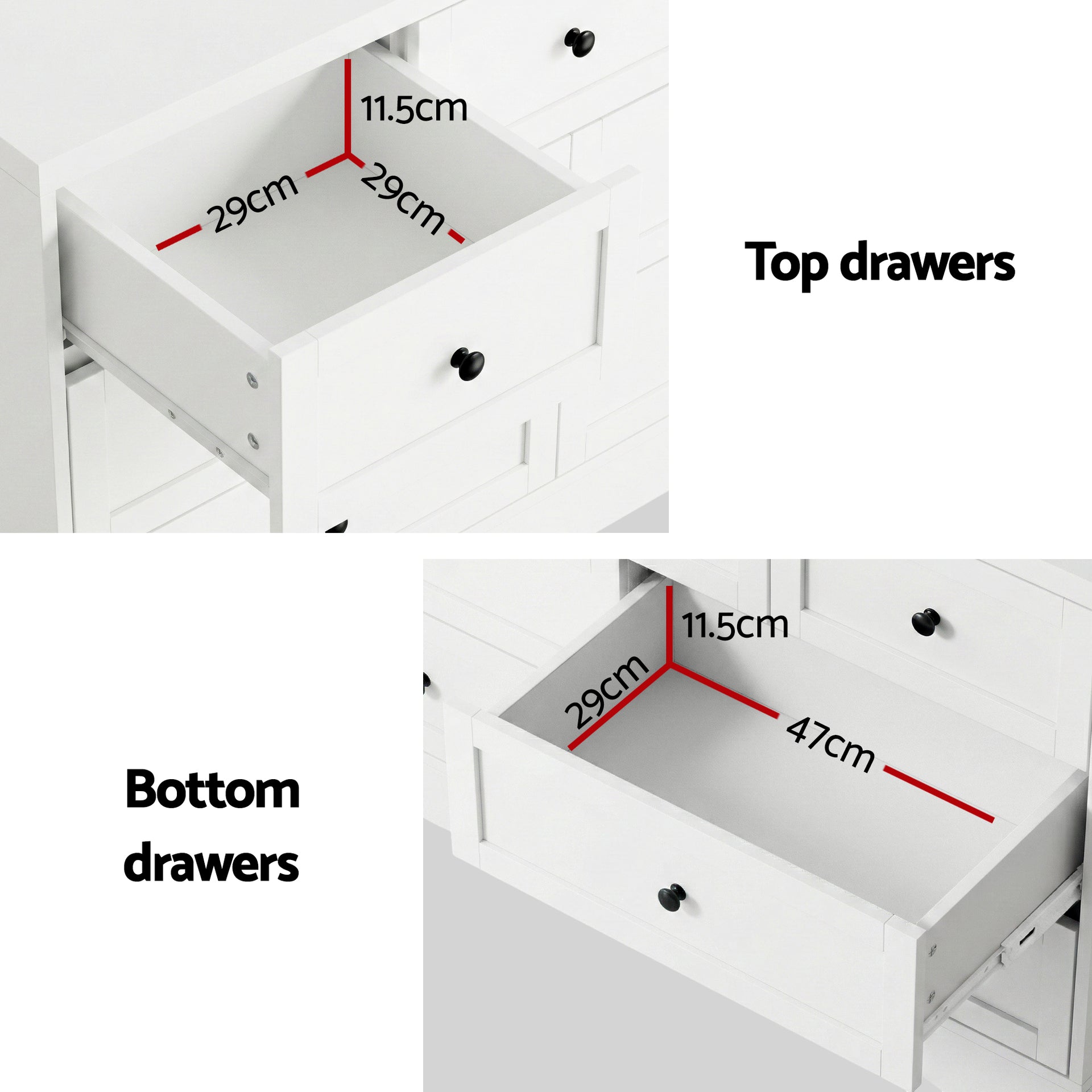 Artiss 7 Chest of Drawers Dresser Table White Awezingly
