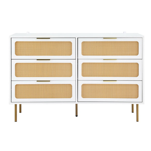 Artiss Chest of 6 Drawers Lowboy Cabinet White Awezingly