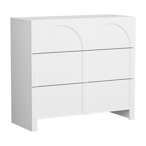 Artiss 3 Chest of Drawers Lowboy Dresser Cabinet White Awezingly