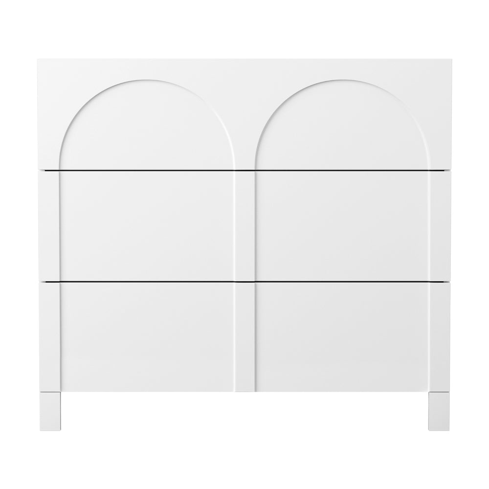 Artiss 3 Chest of Drawers Lowboy Dresser Cabinet White Awezingly
