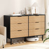 Artiss 6 Chest of Drawers Dresser Table Black&Pine