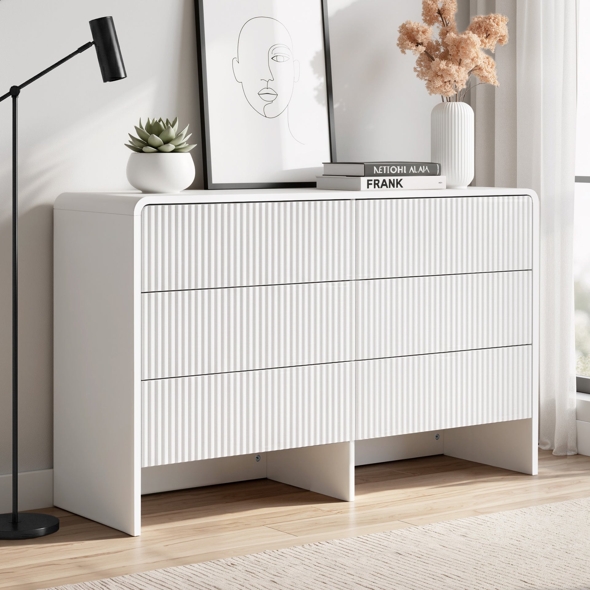 Artiss 6 Chest of Drawers Dresser Cabinet White Awezingly