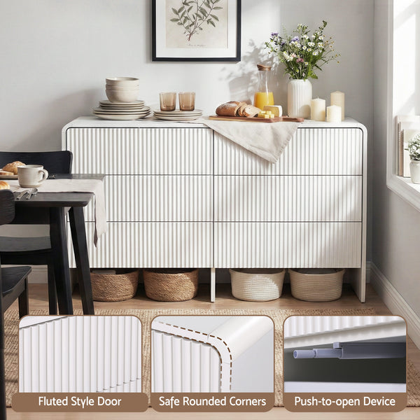 Artiss 6 Chest of Drawers Dresser Cabinet White Awezingly