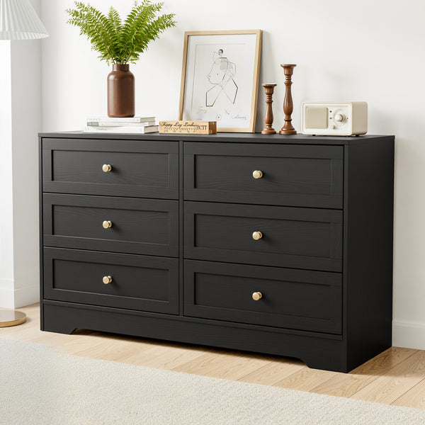 Artiss 6 Chest of Drawers Tallboy Cabinet - LEIF Black Awezingly