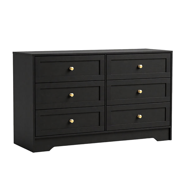 Artiss 6 Chest of Drawers Tallboy Cabinet - LEIF Black Awezingly