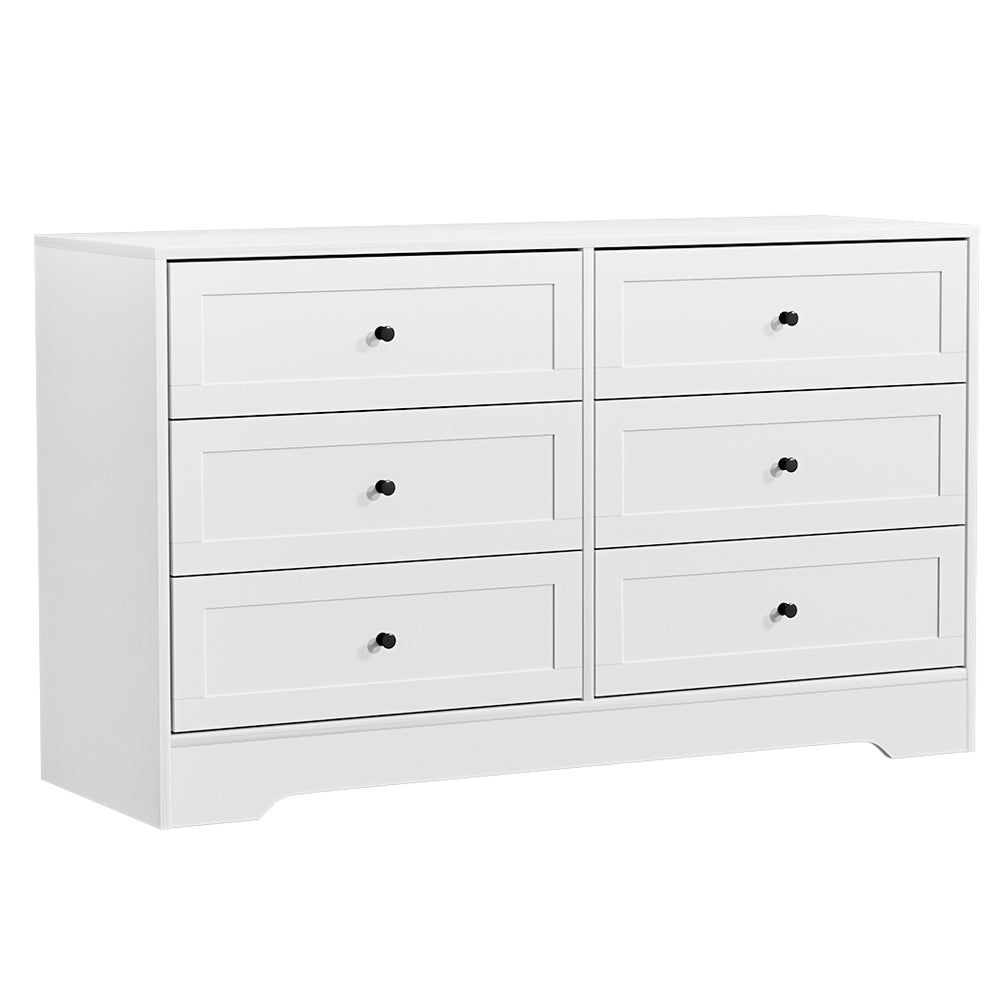 Artiss 6 Chest of Drawers Cabinet Dresser Table Tallboy Storage Bedroom White Artiss