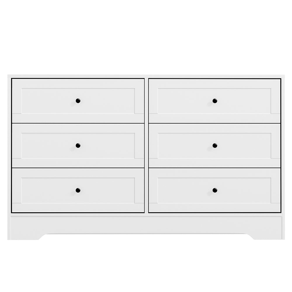 Artiss 6 Chest of Drawers Cabinet Dresser Table Tallboy Storage Bedroom White Artiss