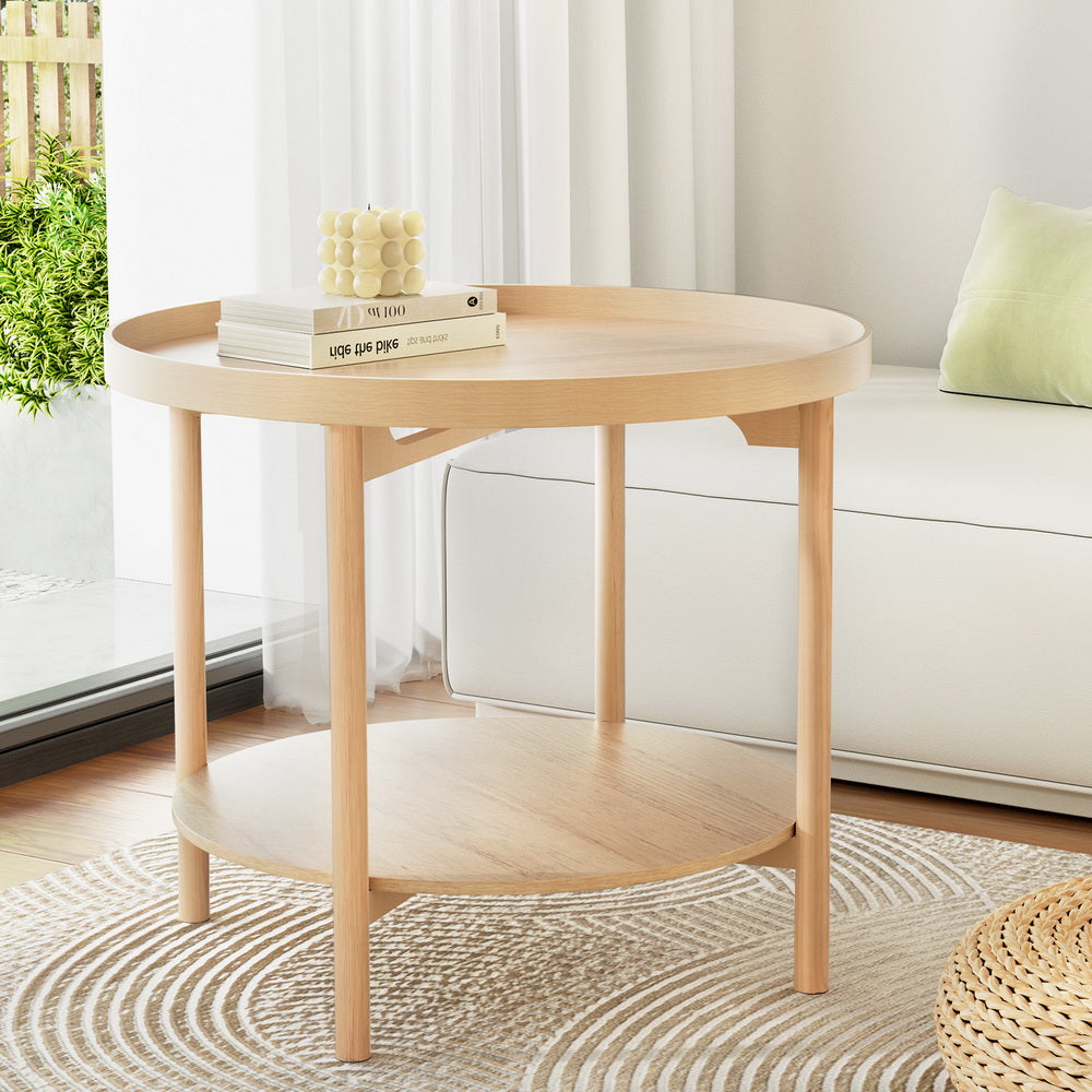 Artiss Coffee Table Side Table Round 70CM Artiss