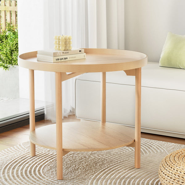 Artiss Coffee Table Side Table Round 70CM Artiss
