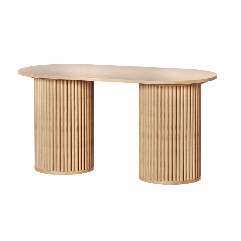 Artiss Coffee Table Oval 100CM Pine Samuel Artiss