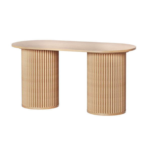 Artiss Coffee Table Oval 100CM Pine Samuel Artiss
