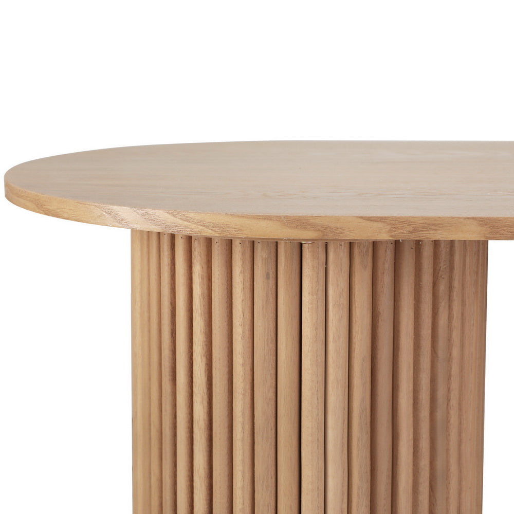 Artiss Coffee Table Oval 100CM Pine Samuel Artiss