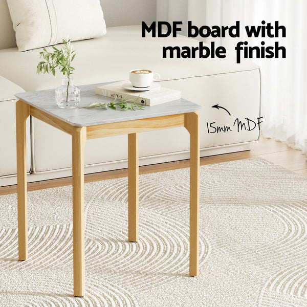 Artiss Coffee Table Marble Effect Square Artiss