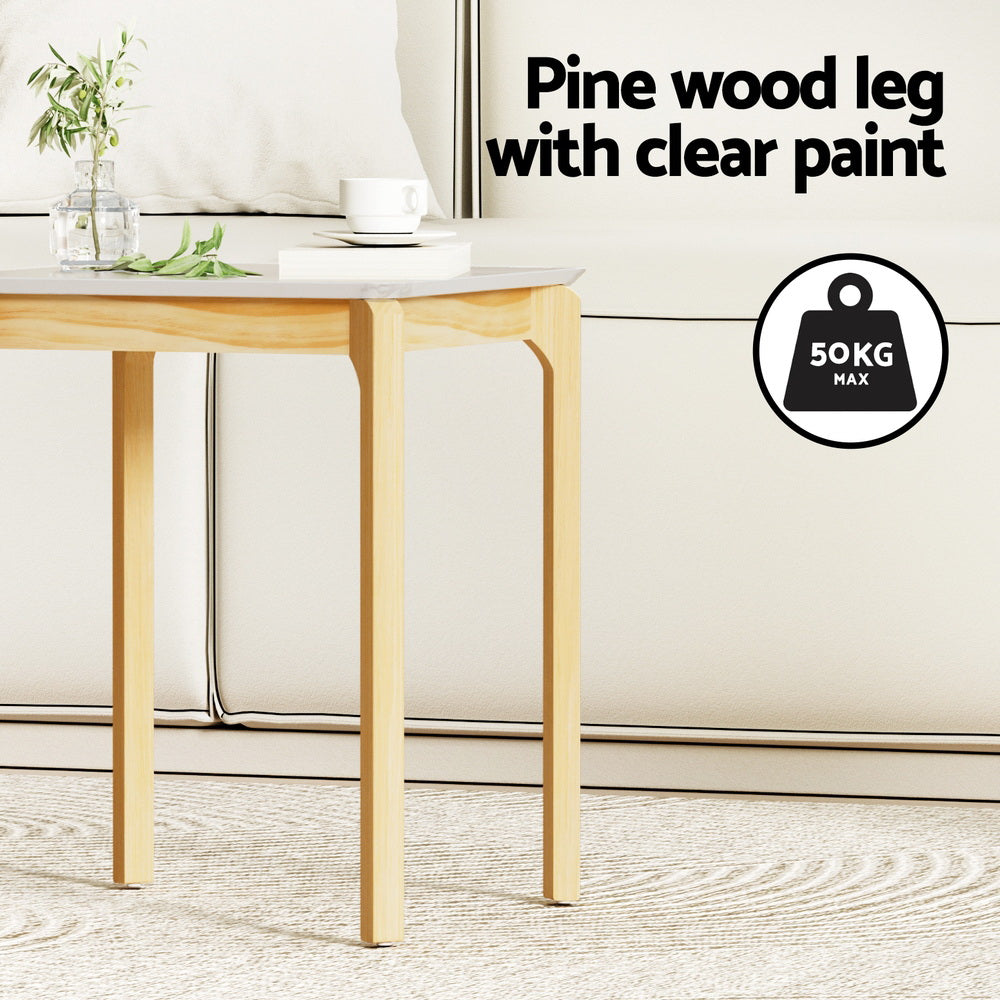 Artiss Coffee Table Marble Effect Square Artiss