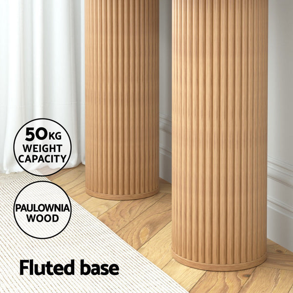 Artiss Console Table Oval 115CM Pine Blake Artiss