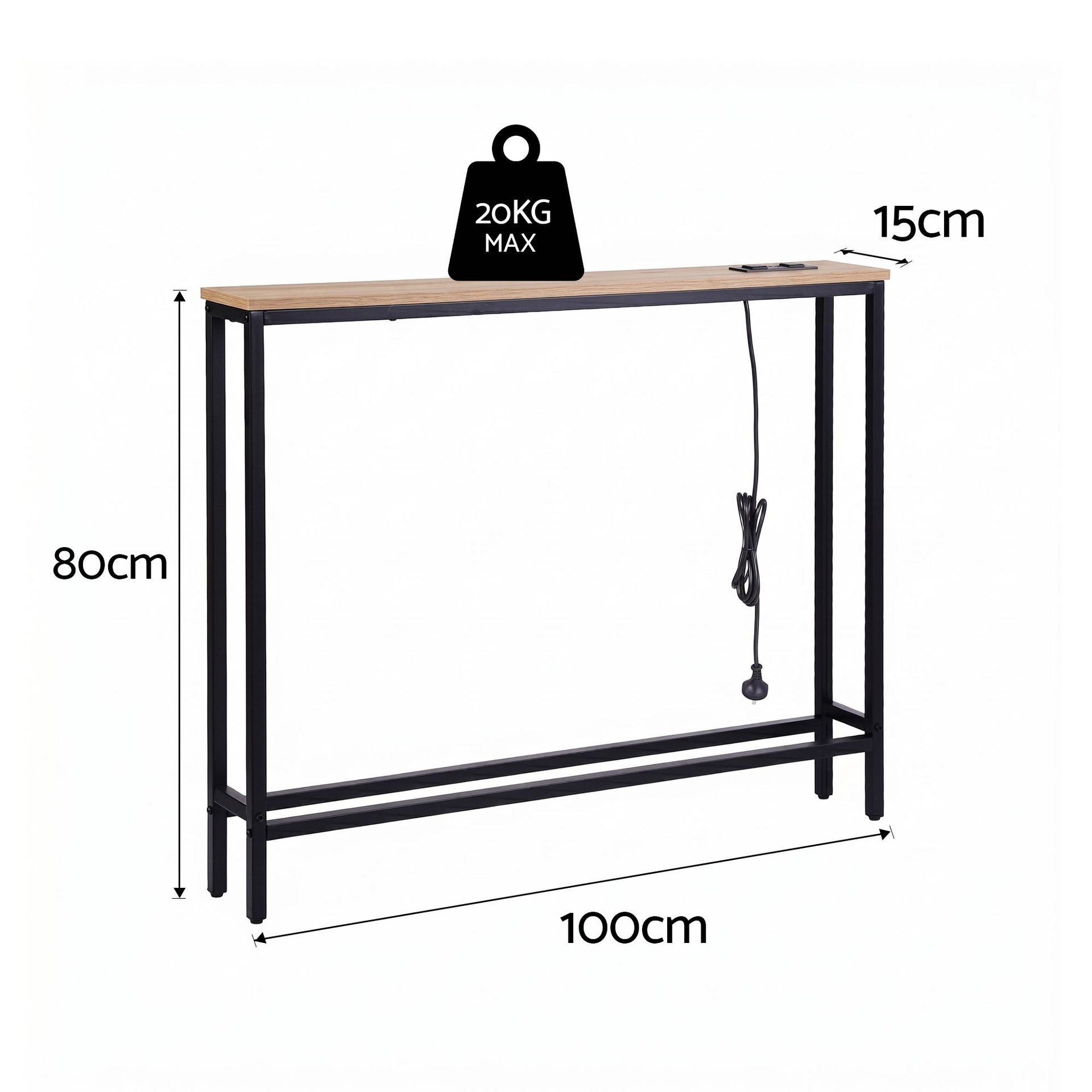 Artiss Console Table Entryway Hallway Display Desk Charging Station Wood Awezingly