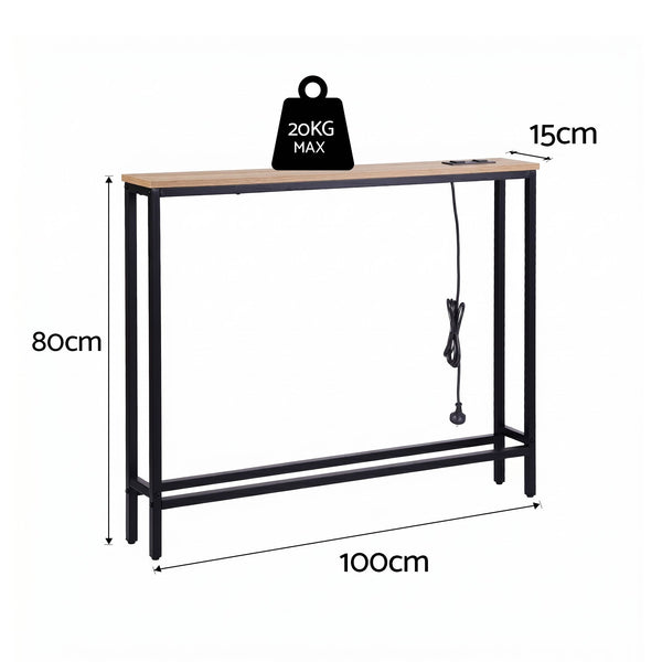 Artiss Console Table Entryway Hallway Display Desk Charging Station Wood Awezingly