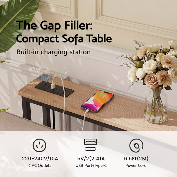 Artiss Console Table Entryway Hallway Display Desk Charging Station Wood Awezingly