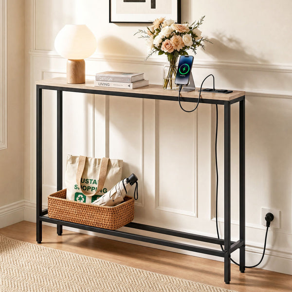 Artiss Console Table Entryway Hallway Display Desk Charging Station Wood Awezingly