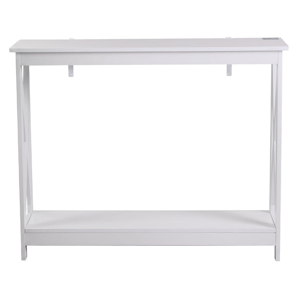 Artiss Console Table Entryway Hallway Display 2-Tier Narrow Sofa Table 100CM White Awezingly