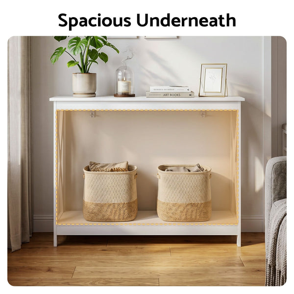 Artiss Console Table Entryway Hallway Display 2-Tier Narrow Sofa Table 100CM White Awezingly