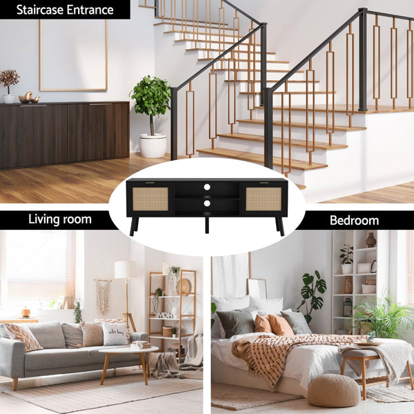 Artiss TV Unit 150cm Storage Cabinet Black Awezingly