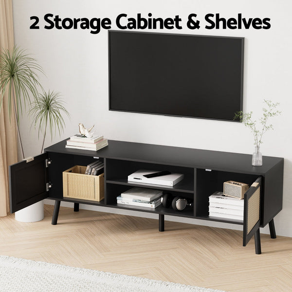 Artiss TV Unit 150cm Storage Cabinet Black Awezingly