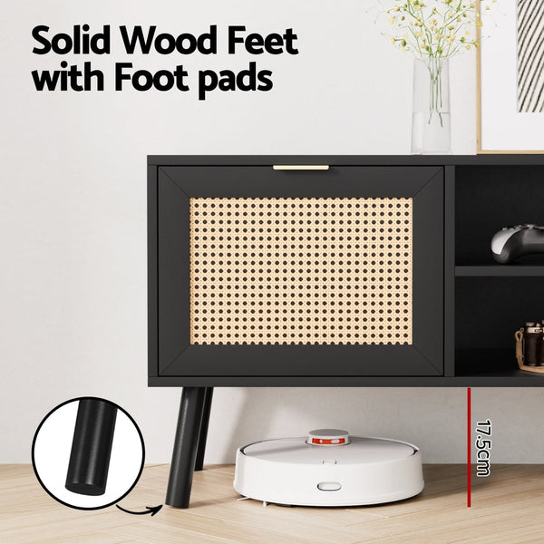 Artiss TV Unit 150cm Storage Cabinet Black Awezingly