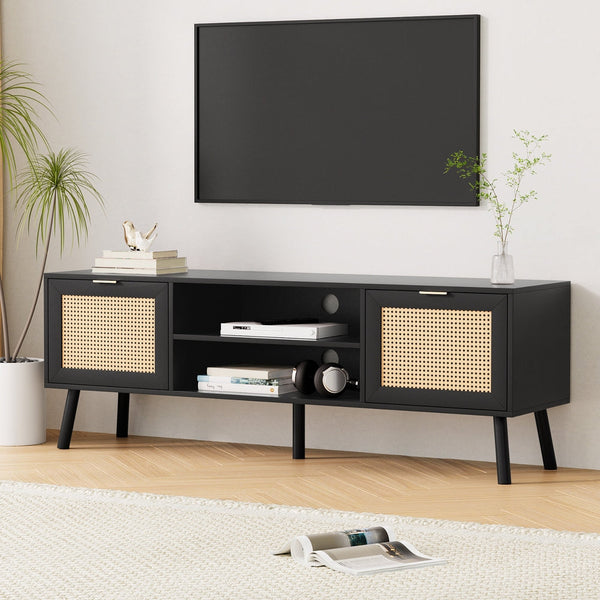 Artiss TV Unit 150cm Storage Cabinet Black Awezingly