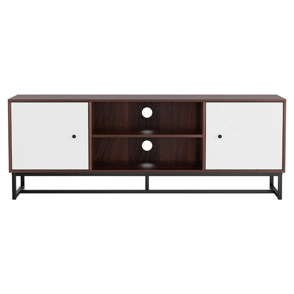 Artiss TV Unit 150cm Storage Shelves Walnut White Awezingly