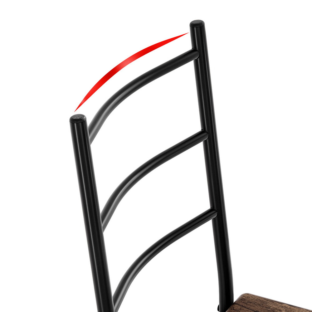 Artiss Dining Table and Chairs Set 5PCS Industrial Wooden Metal Desk Walnut Artiss