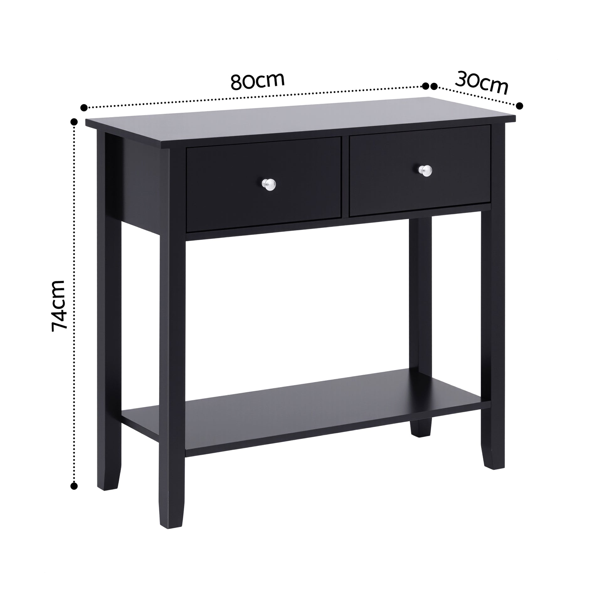 Artiss Console Table Hallway Sofa Entryway Entrance 2 Drawers 80CM Black Awezingly