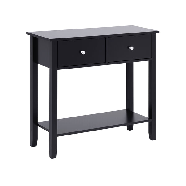 Artiss Console Table Hallway Sofa Entryway Entrance 2 Drawers 80CM Black Awezingly