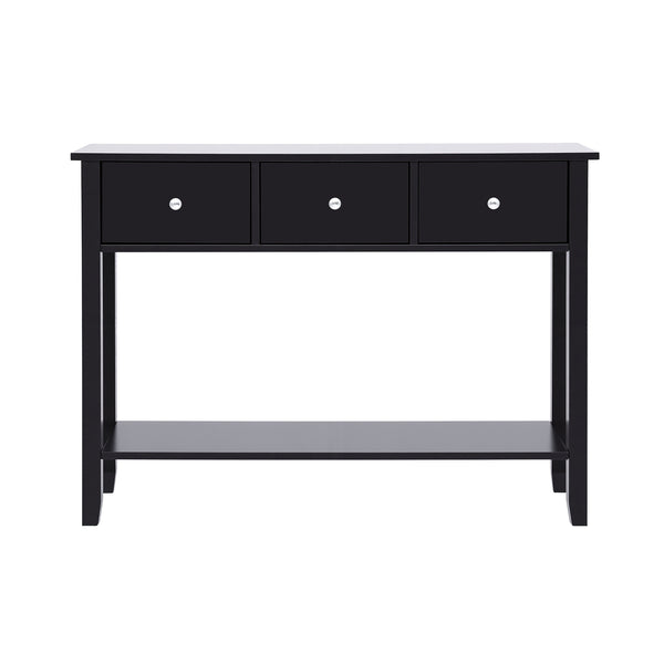 Artiss Console Table Hallway Sofa Entryway Entrance 3 Drawers 100CM Black Awezingly