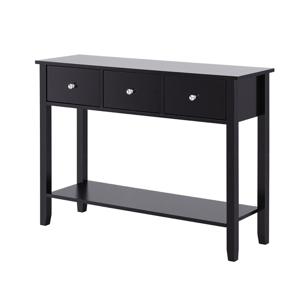 Artiss Console Table Hallway Sofa Entryway Entrance 3 Drawers 100CM Black Awezingly
