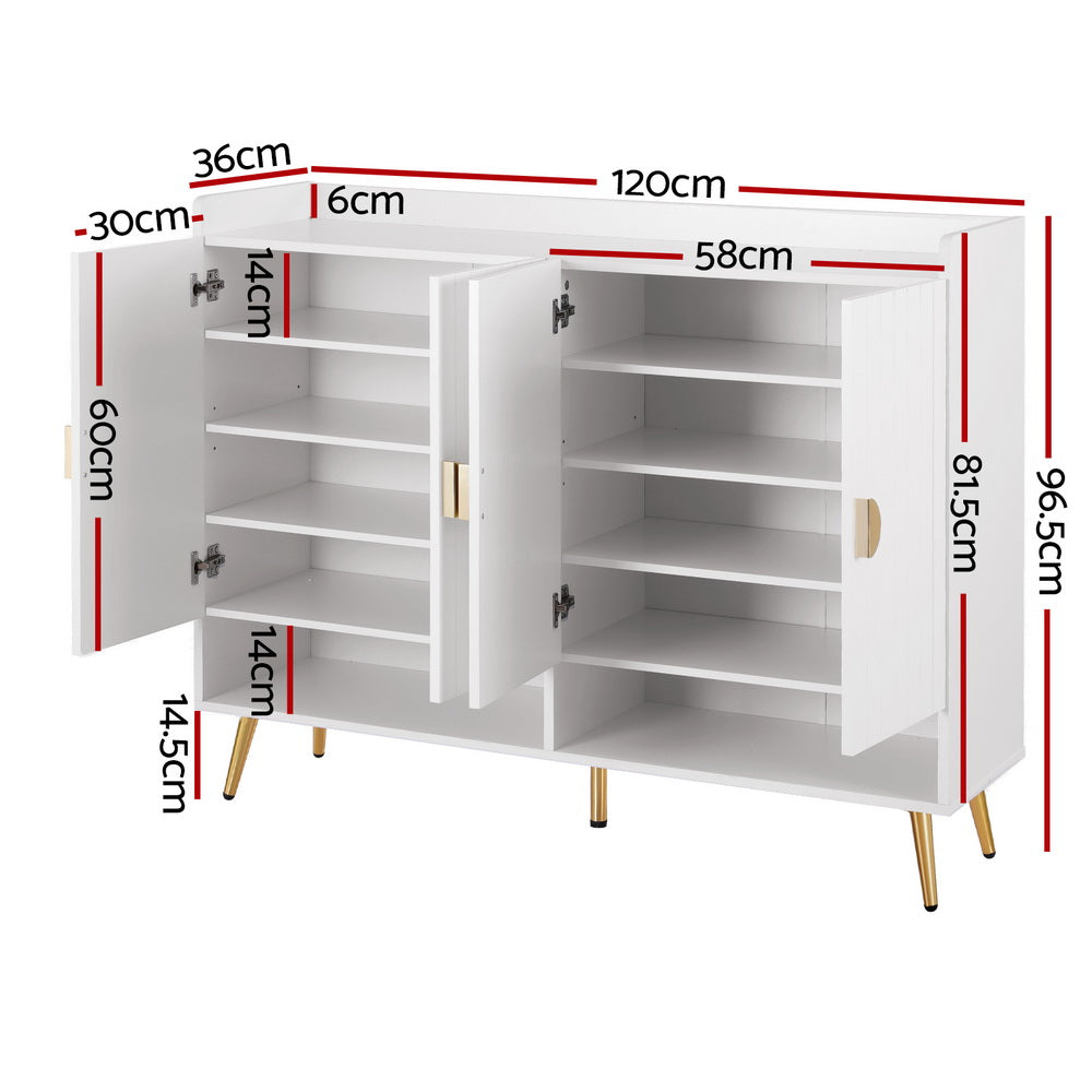 Artiss Shoe Rack Cabinet 5 Tiers 30 Pairs White Artiss