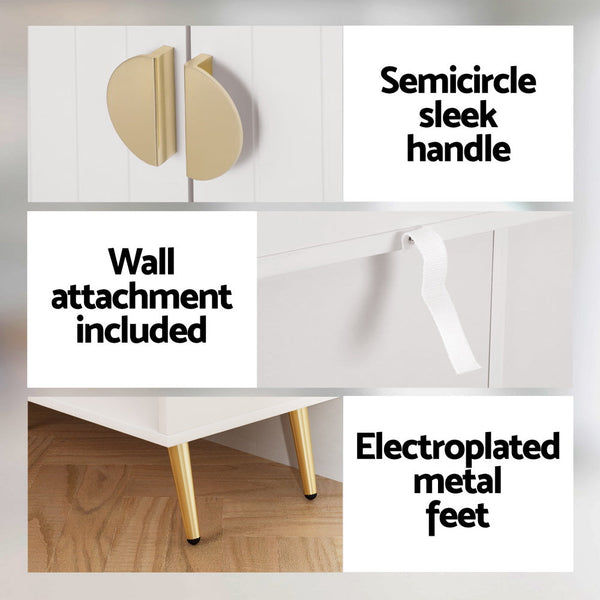 Artiss Shoe Rack Cabinet 5 Tiers 30 Pairs White Artiss