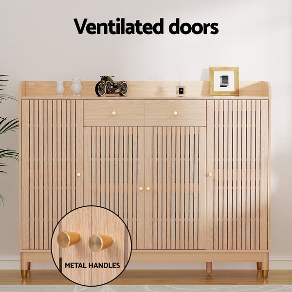 Artiss Shoe Rack Cabinet with Shelves 26 Pairs Pine Artiss