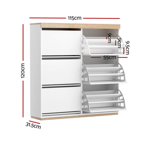 Artiss Shoe Rack Cabinet 3-Tier 45 Pairs White Artiss