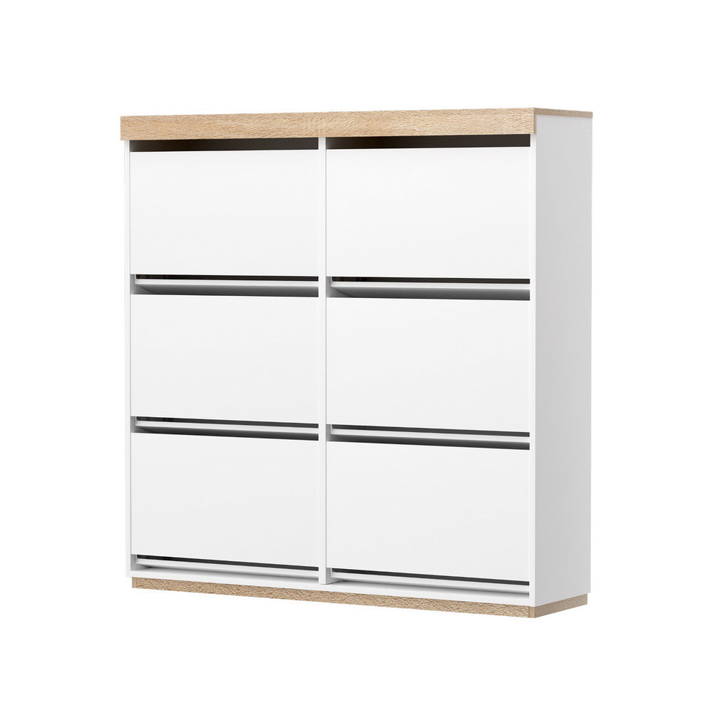 Artiss Shoe Rack Cabinet 3-Tier 45 Pairs White Artiss
