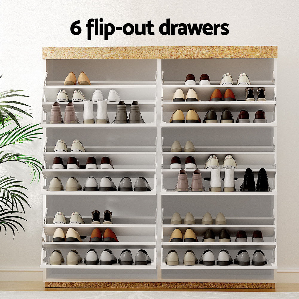 Artiss Shoe Rack Cabinet 3-Tier 45 Pairs White Artiss