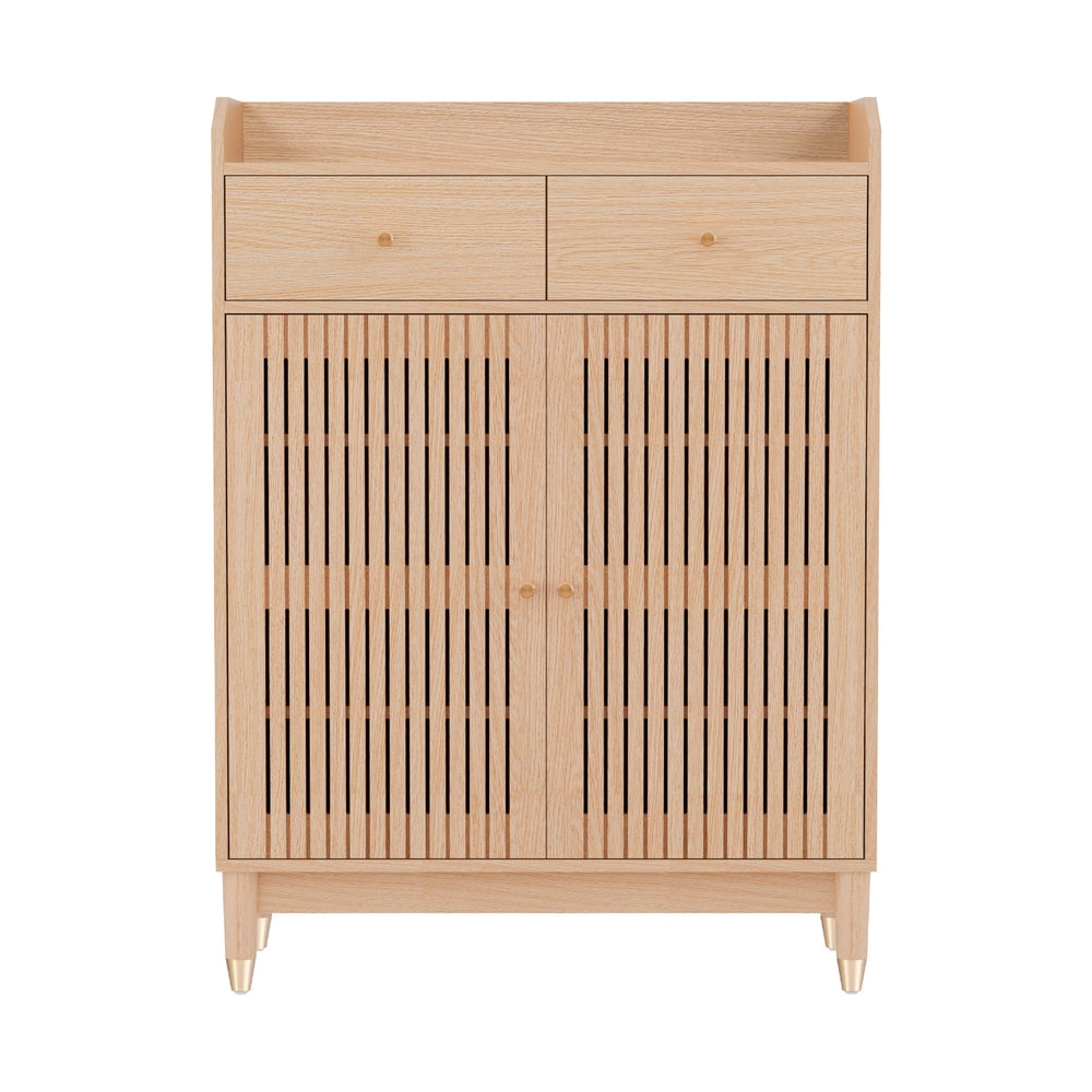Artiss Shoe Rack Cabinet 4-Tier 16 Pairs Pine Artiss