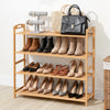 Artiss 4 Tier Shoe Rack Bamboo Storage Organiser Pine