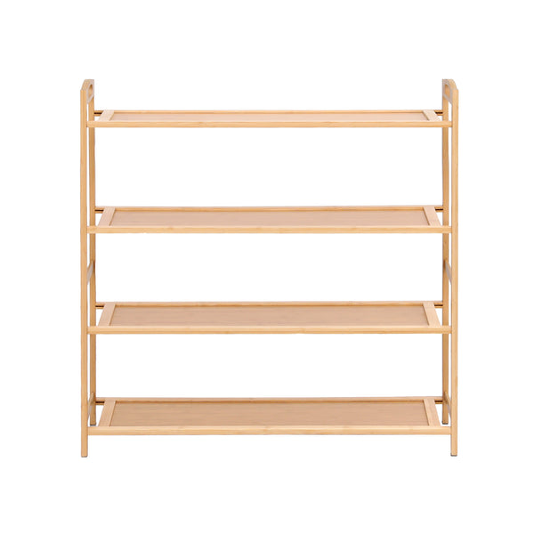 Artiss 4 Tier Shoe Rack Bamboo Storage Organiser Pine Awezingly