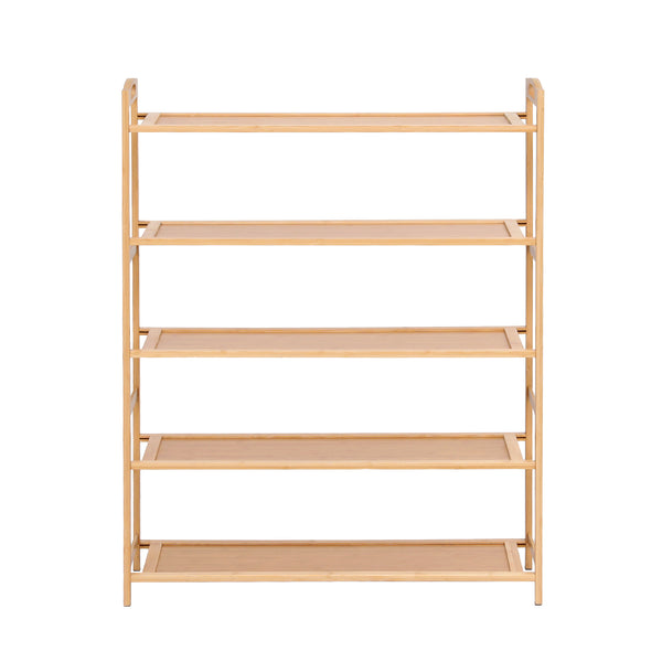 Artiss 5 Tier Shoe Rack Bamboo Storage Organiser Pine Awezingly
