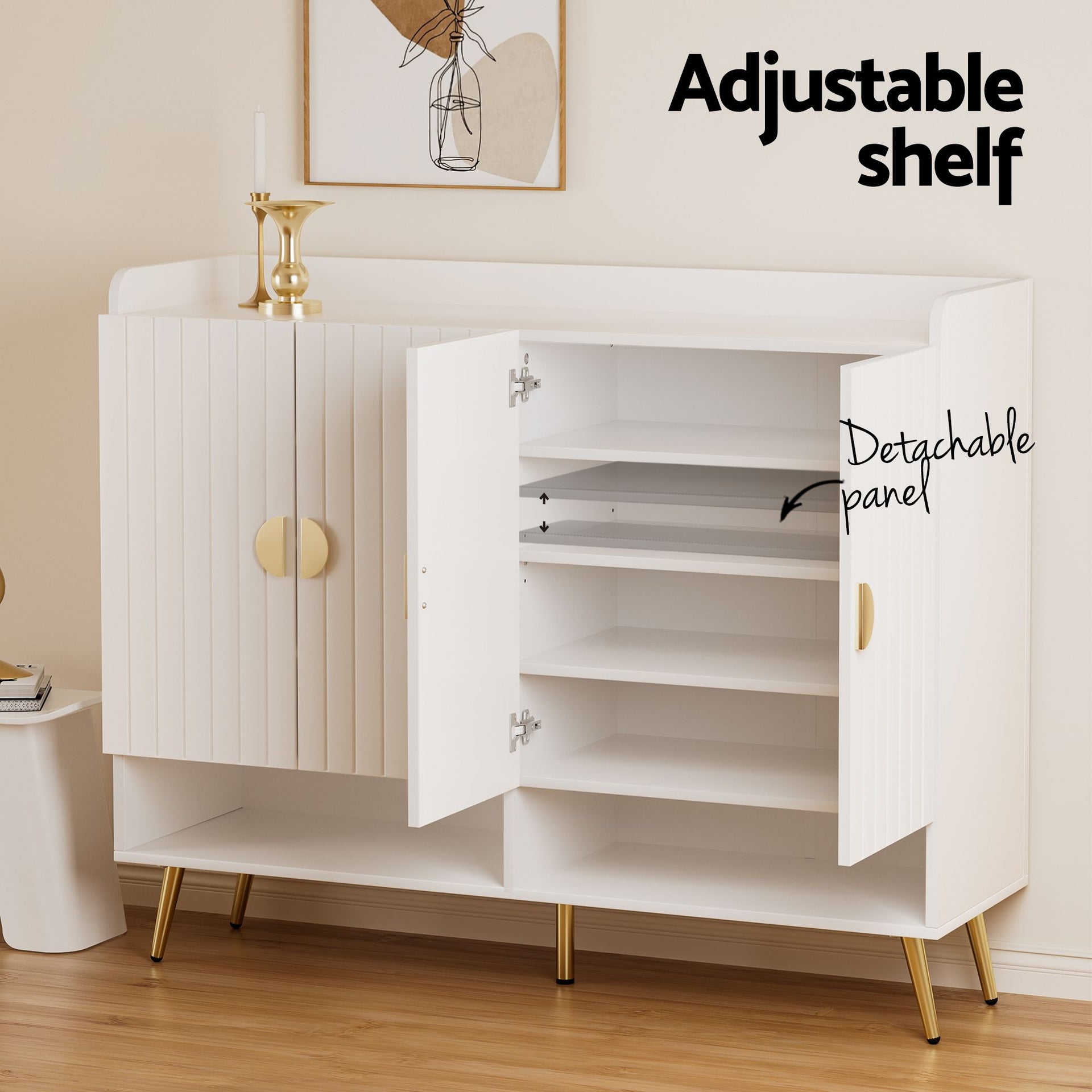Artiss Shoe Cabinet Bench Set Adjustable Shelf Hallway Living Room White Awezingly