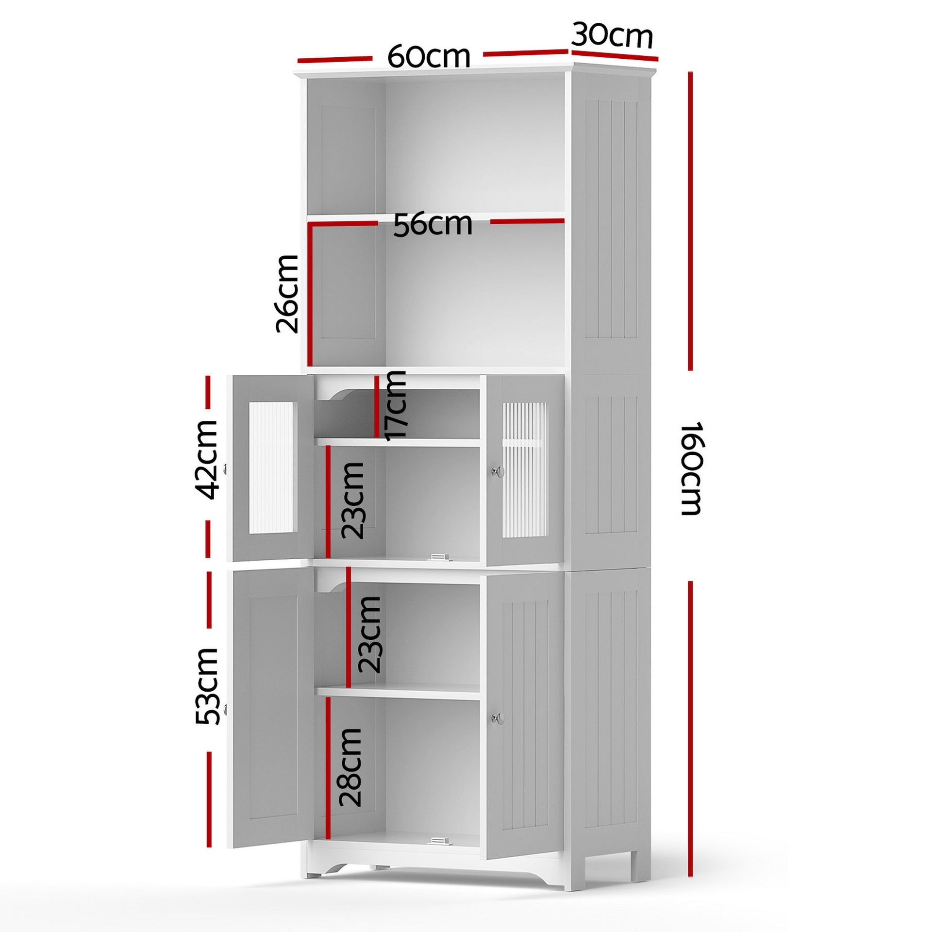 Artiss Buffet Sideboard Cabinet Pantry Kitchen Bathroom Storage Cupboard 160cm Awezingly