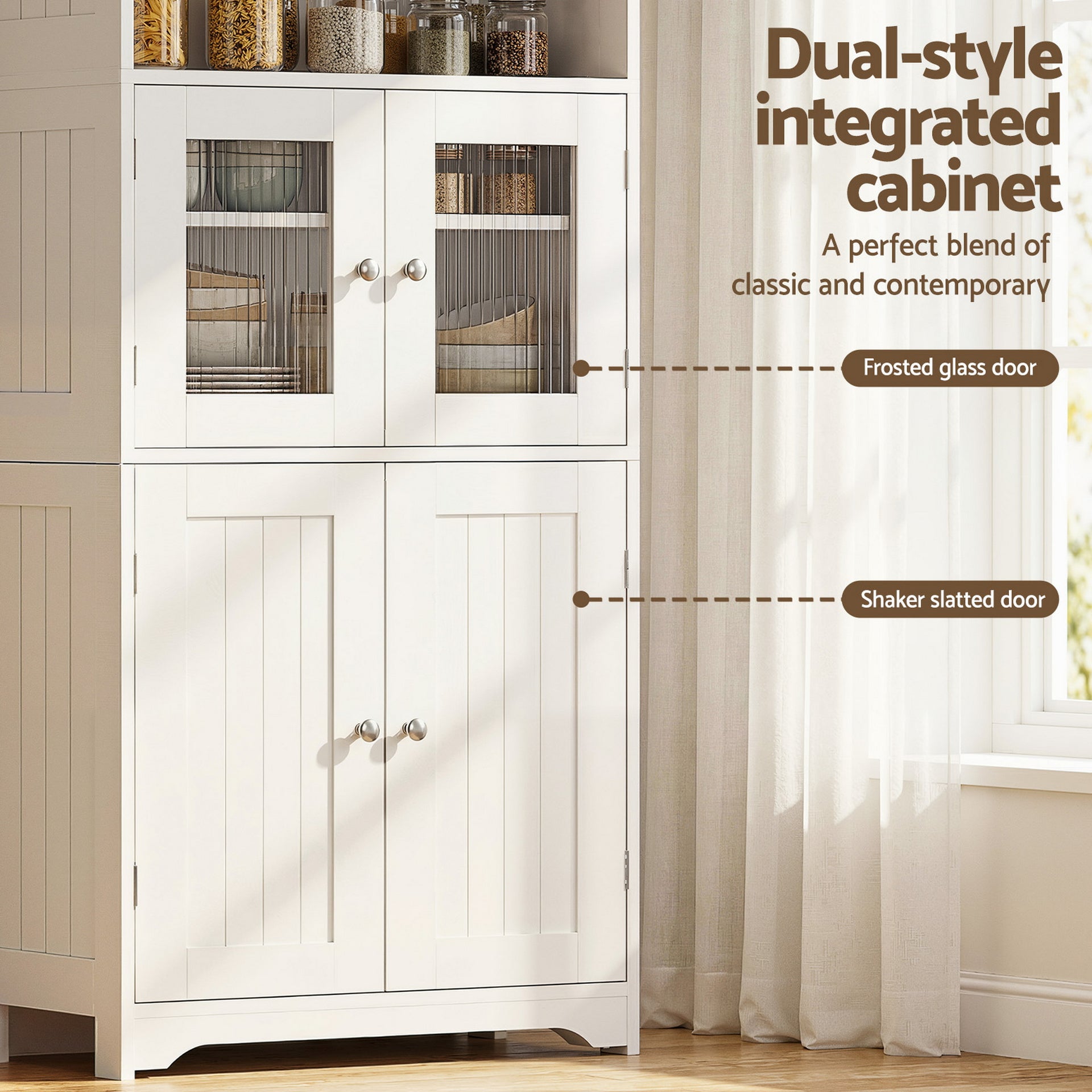 Artiss Buffet Sideboard Cabinet Pantry Kitchen Bathroom Storage Cupboard 160cm Awezingly